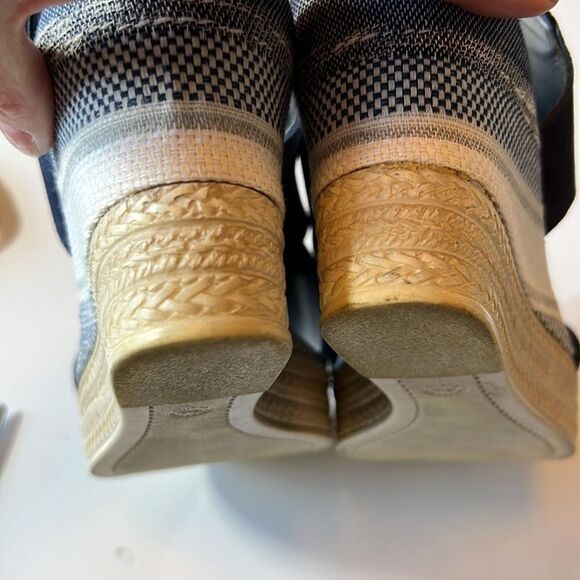 BELLA ~ VITA Women’s Leather Suede Platform Wedge Open Toe Sandal Blue Size 10 - Picture 11 of 13